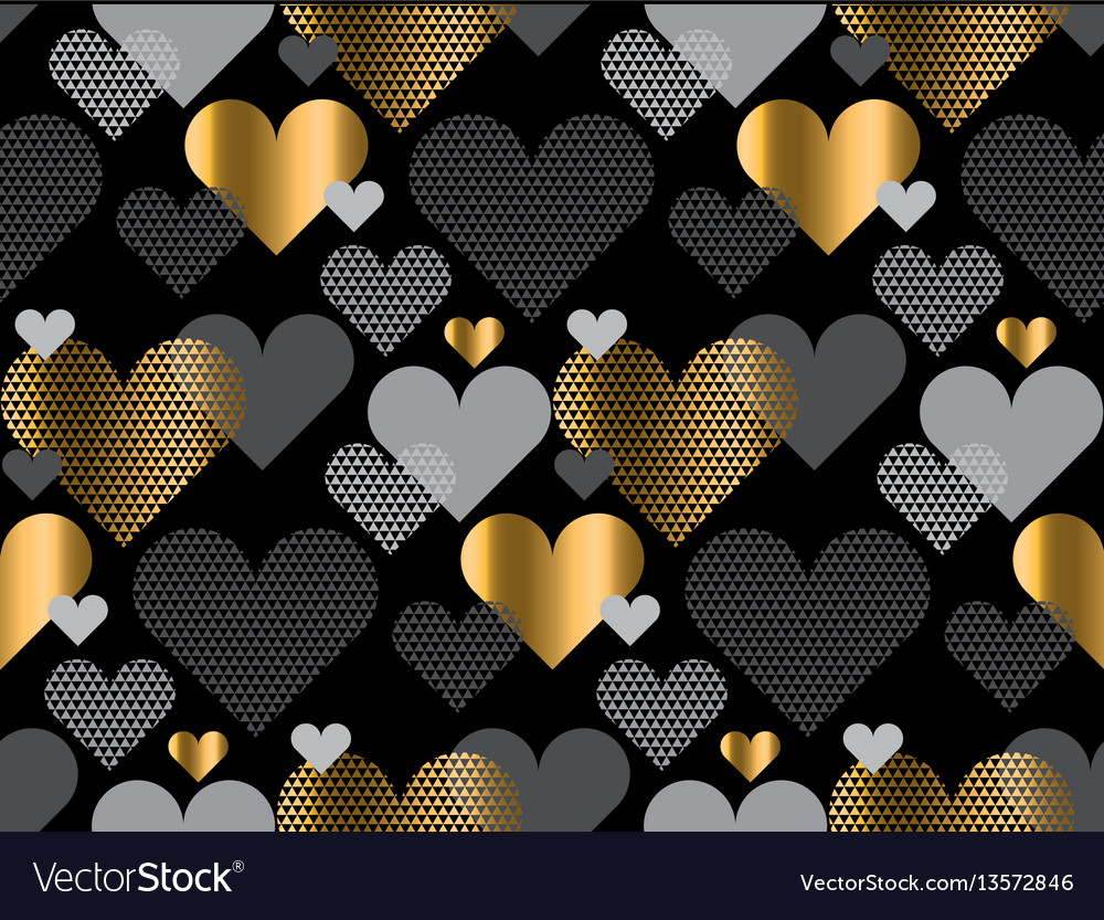 Gold love concept icon repeatable motif Royalty Free Vector