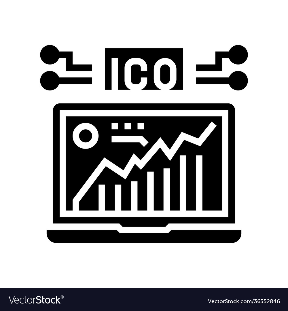 Initial coin offering ico glyph icon