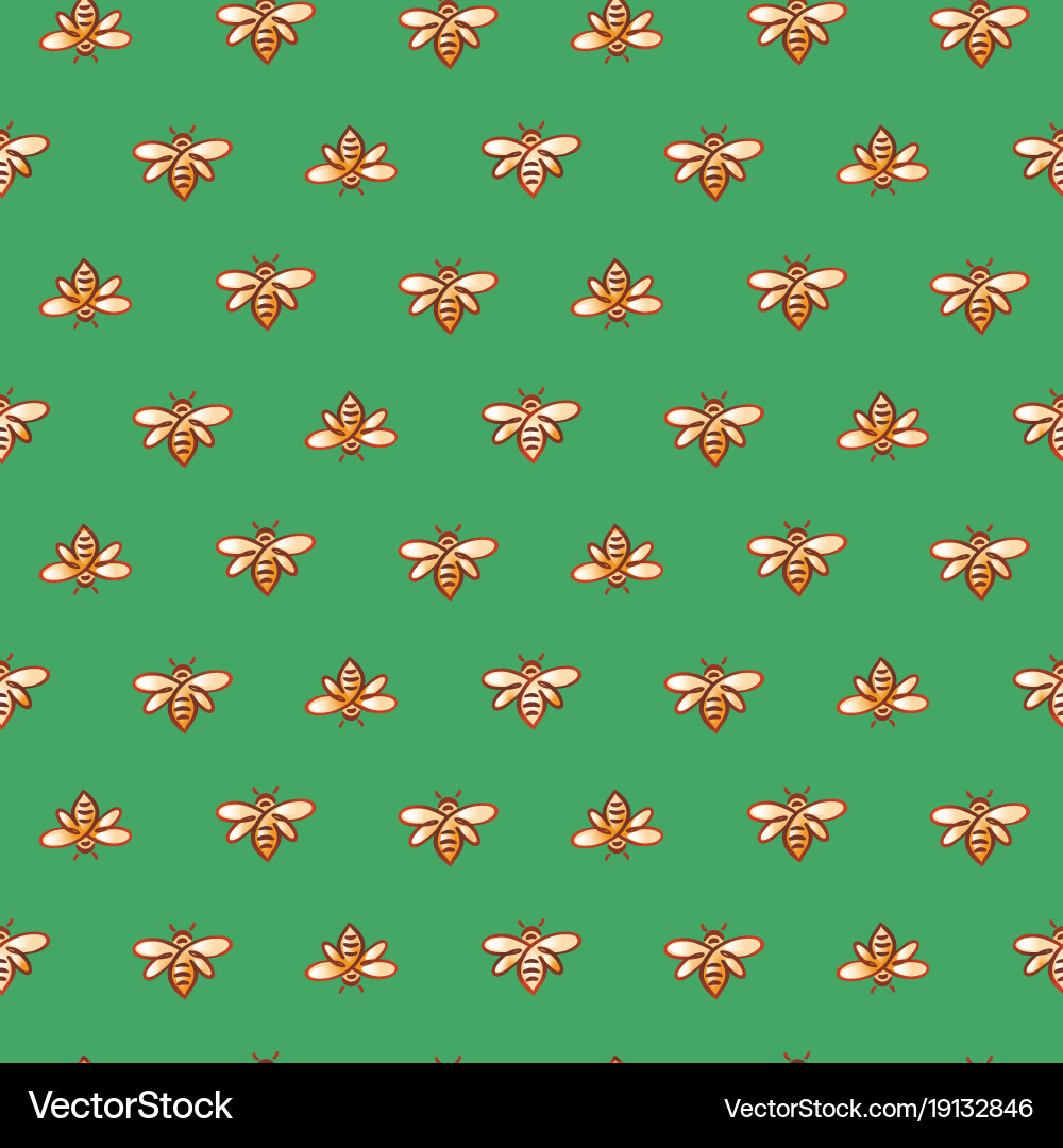 Seamless pattern with bee Royalty Free Vector Image