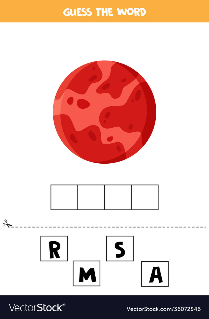 Spell word mars Royalty Free Vector Image