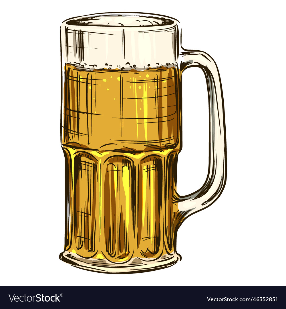 Beer in tall mug Royalty Free Vector Image - VectorStock