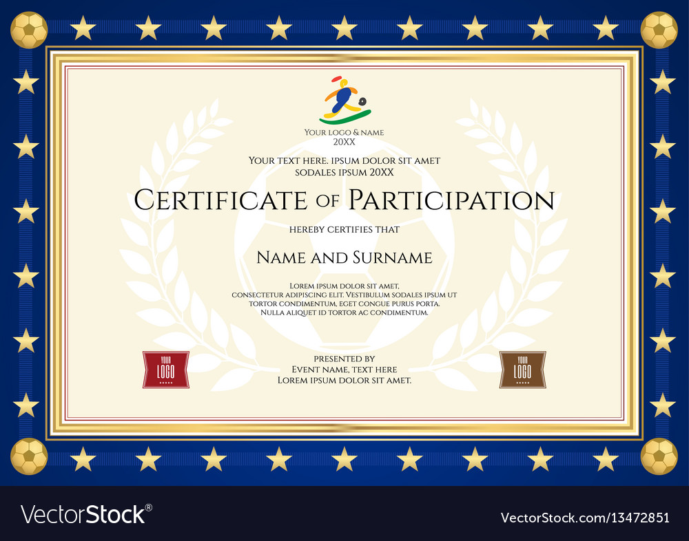 Certificate participation in sport theme Vector Image
