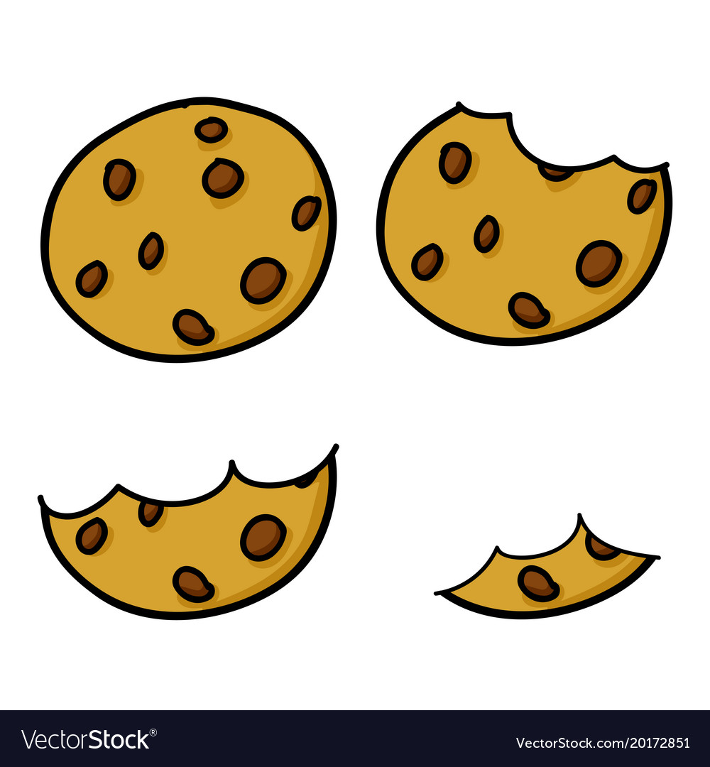 Chocolate chip cookies hand drawing cartoon Vector Image