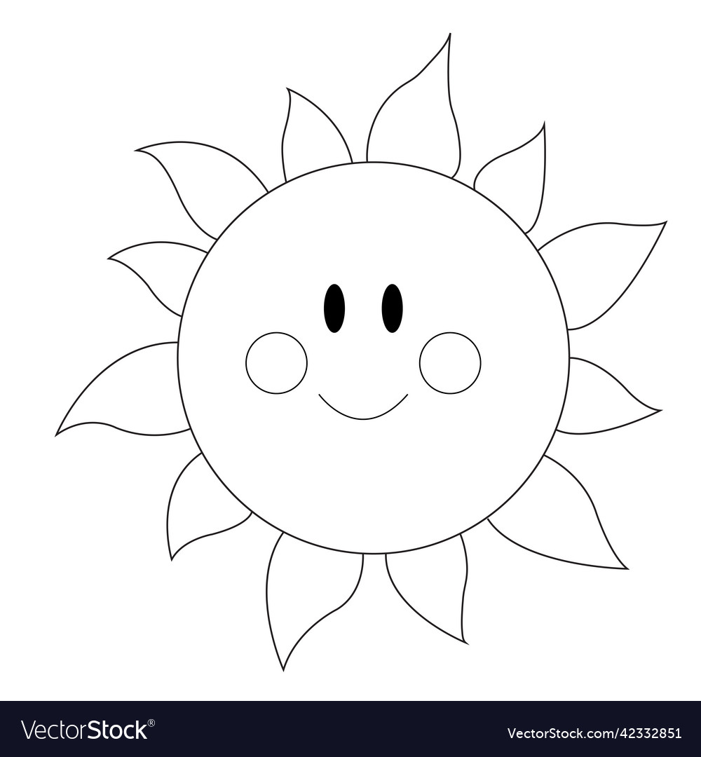 Doodle cartoon sun with a happy expression Vector Image