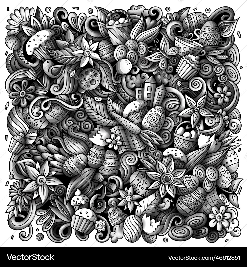 Happy easter doodles Royalty Free Vector Image