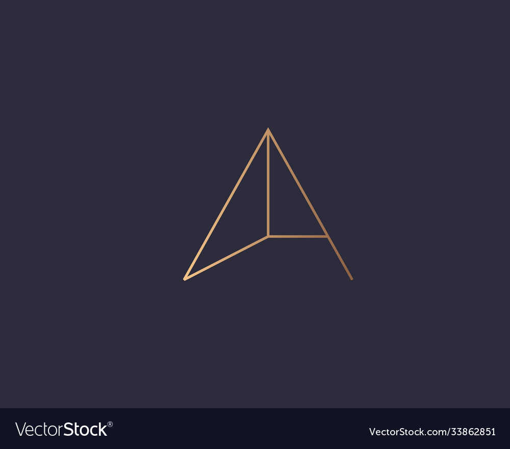 Letter a logo monogram minimal style identity Vector Image