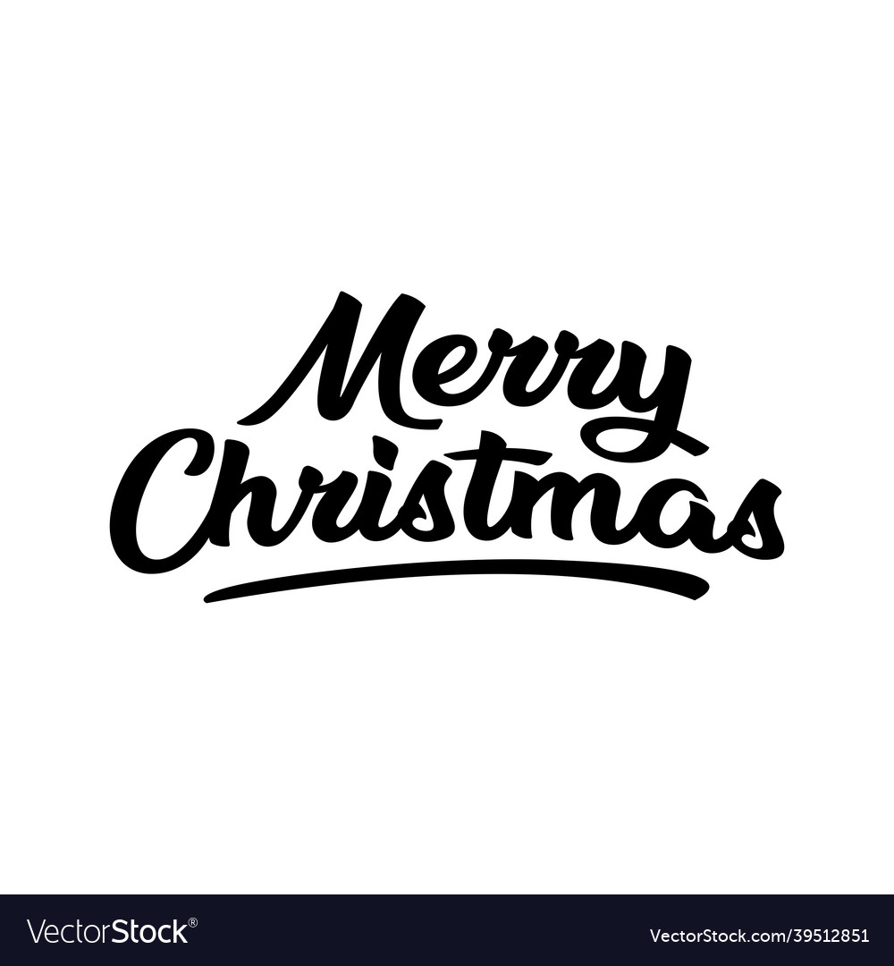 Merry christmas with handwritten lettering