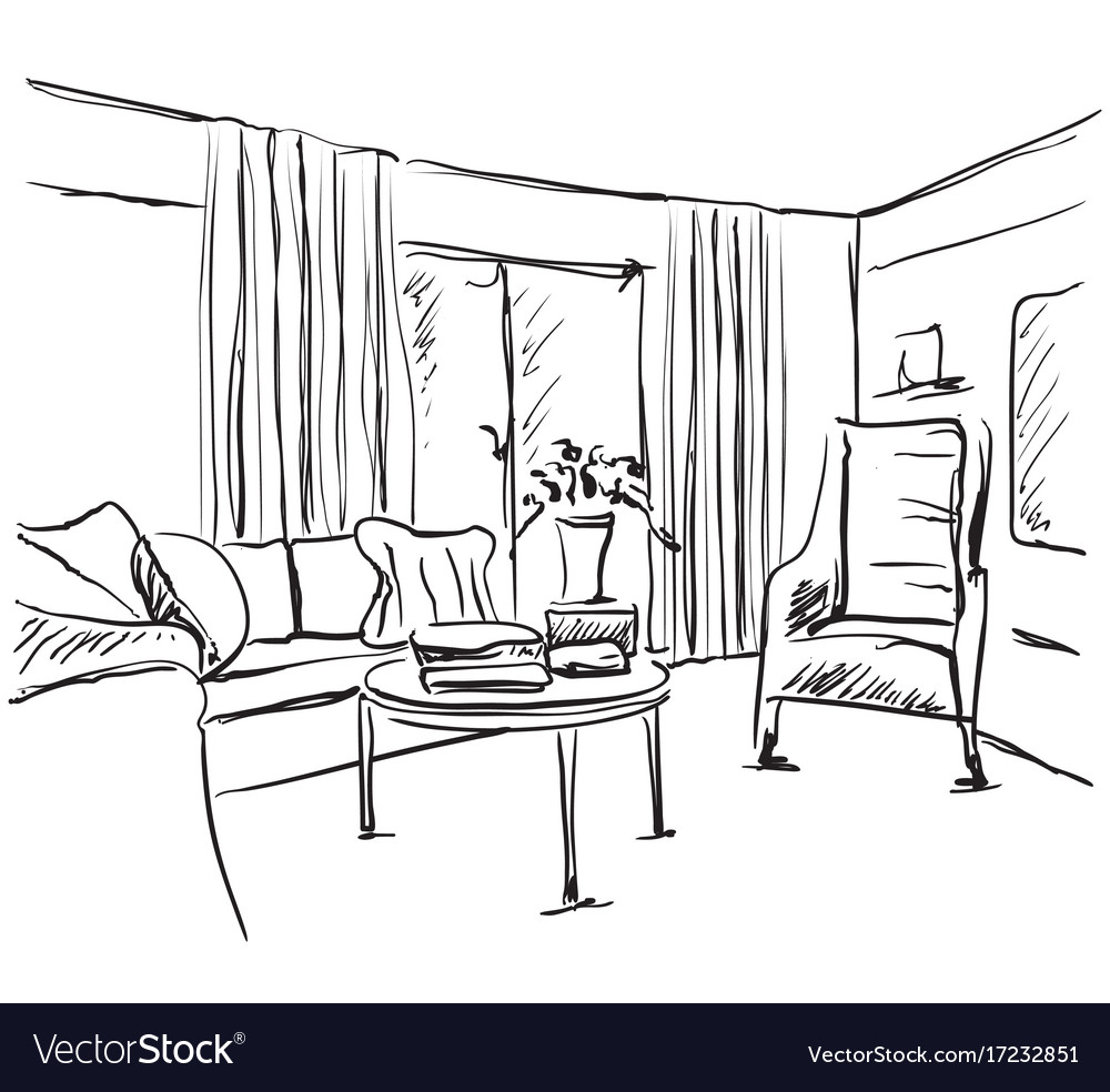 Furniture Doodles Set Interior Design Sketch Stock Vector Royalty Free  644994649  Shutterstock