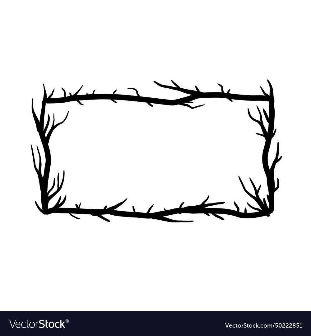 Tree Frame Floral Border Royalty Free Vector Image