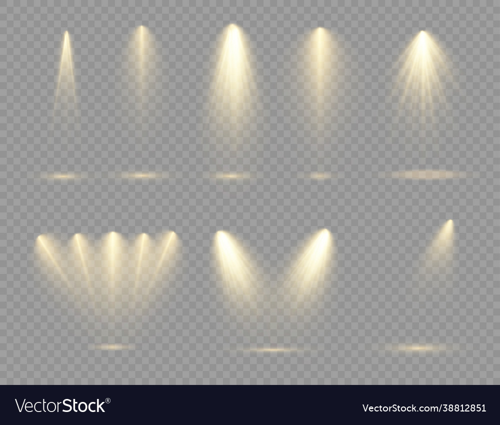 Yellow spotlight shines on stage Royalty Free Vector Image