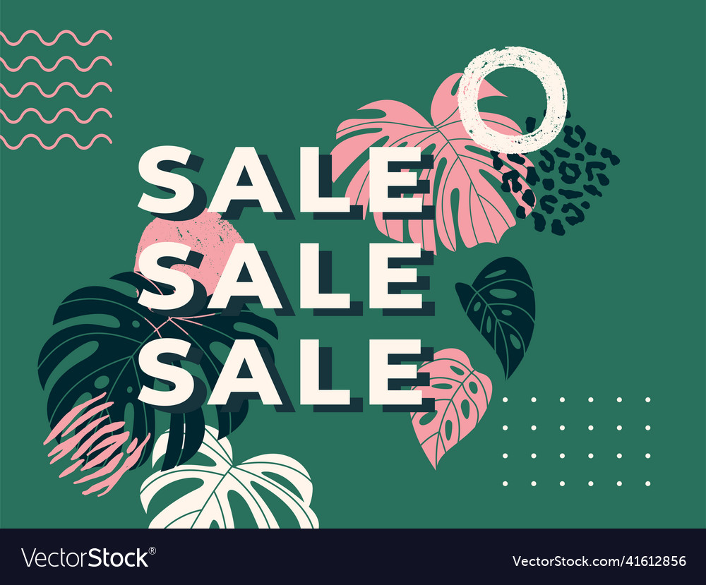 Abstract tropical design template sale banner