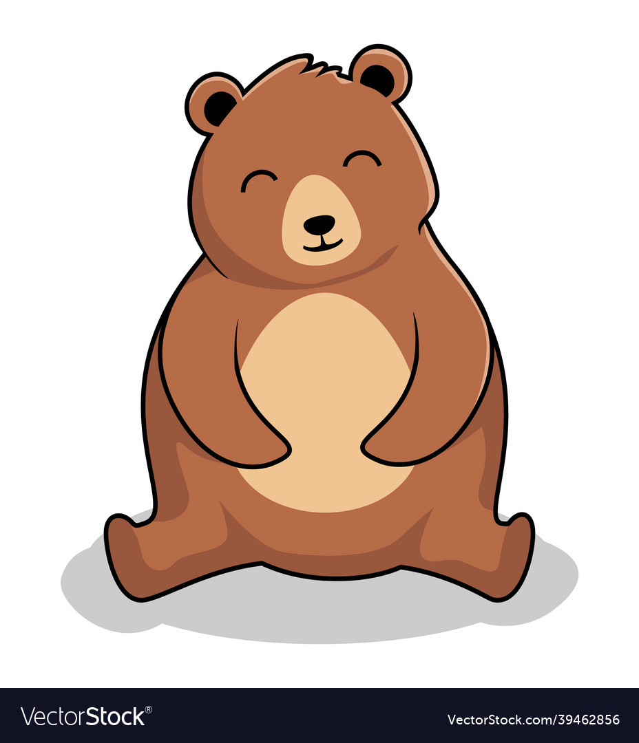 Bear cartoon cute honey sitting Royalty Free Vector Image