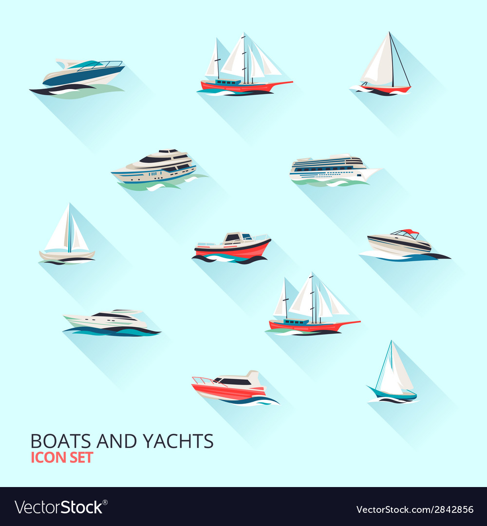 Boats icons set Royalty Free Vector Image - VectorStock