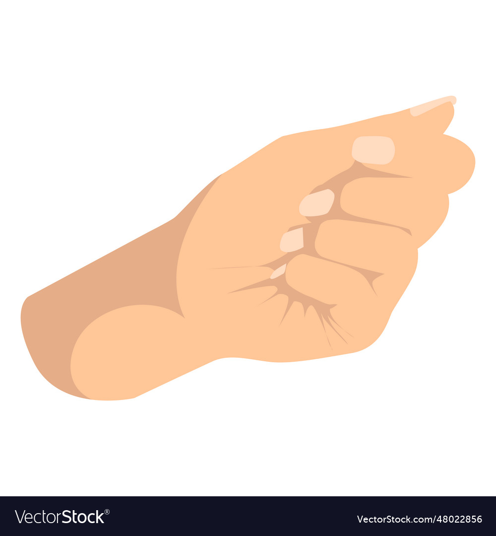 Closed fist hand sign semi flat Royalty Free Vector Image