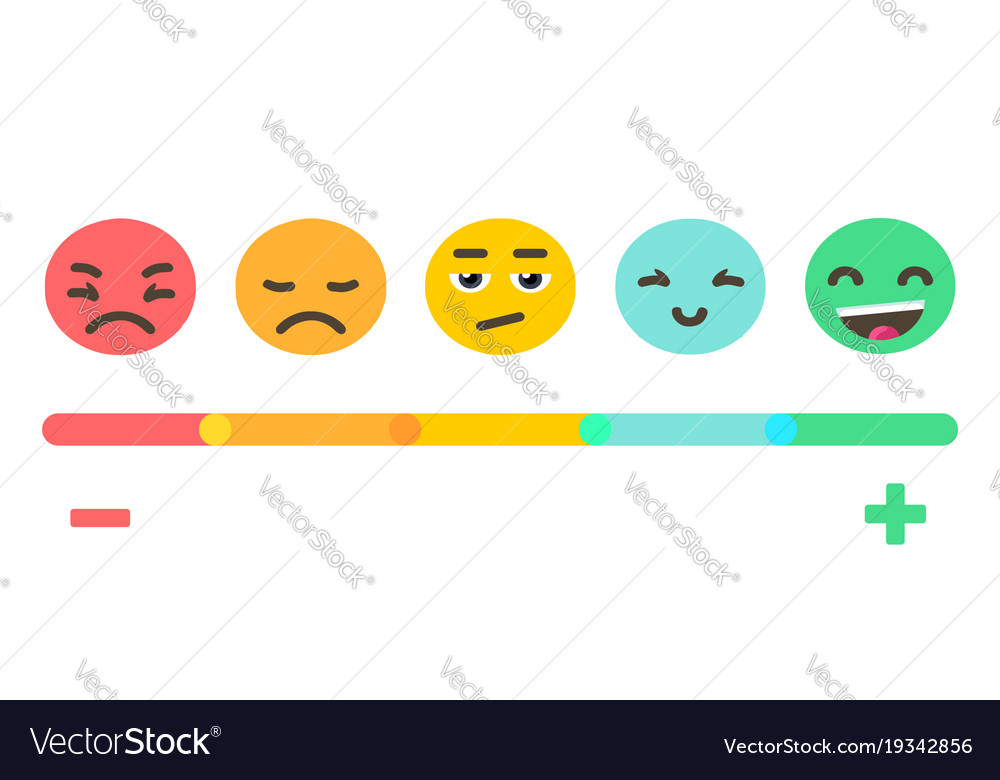 Emoji feedback emotions scale Royalty Free Vector Image