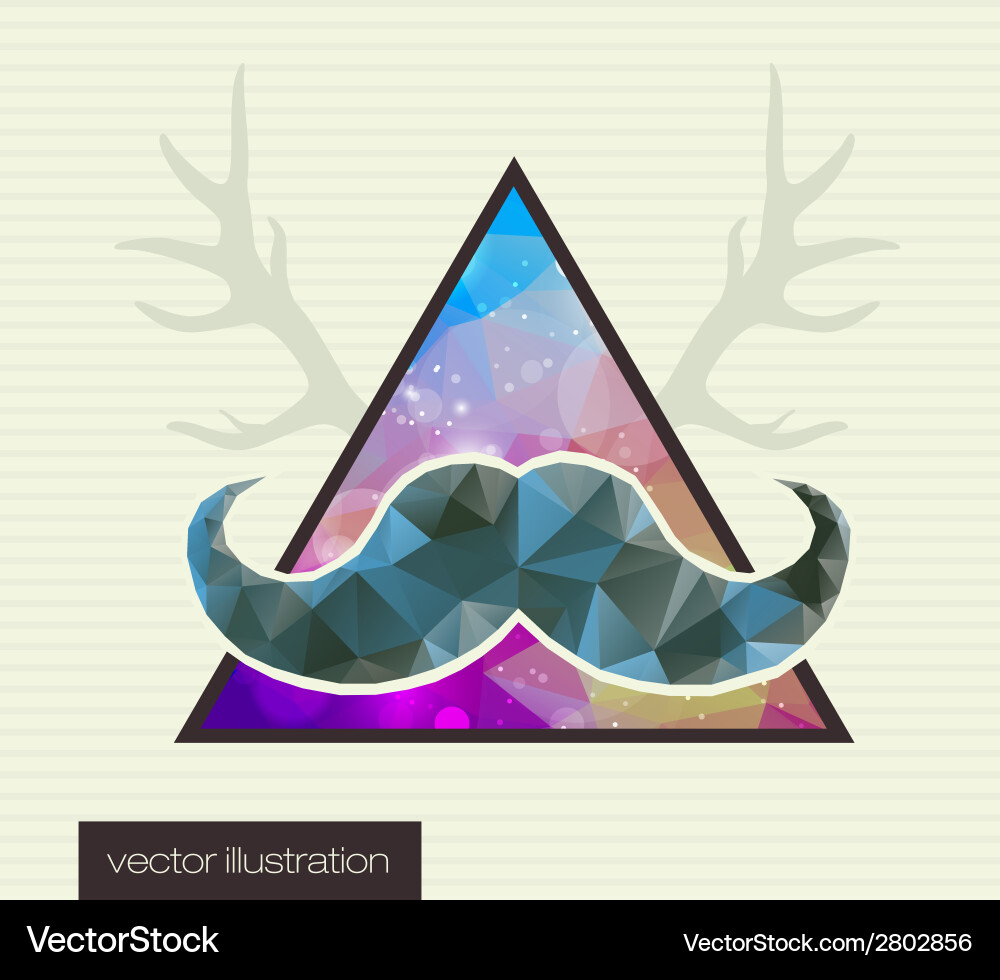 Hipster background with a mustache Royalty Free Vector Image