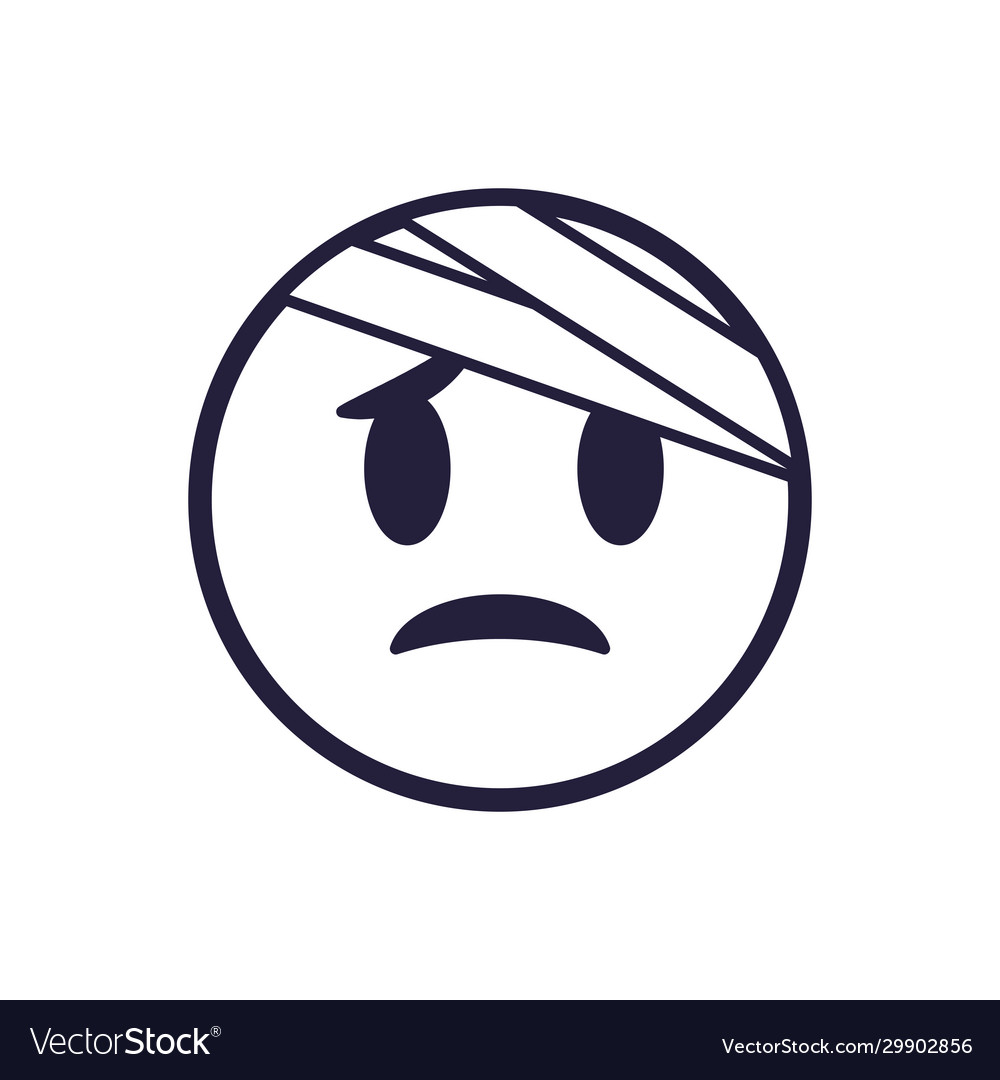 Hurt emoji face flat style icon design