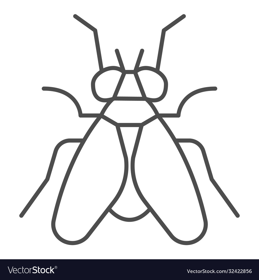 Midge thin line icon insects concept fly sign