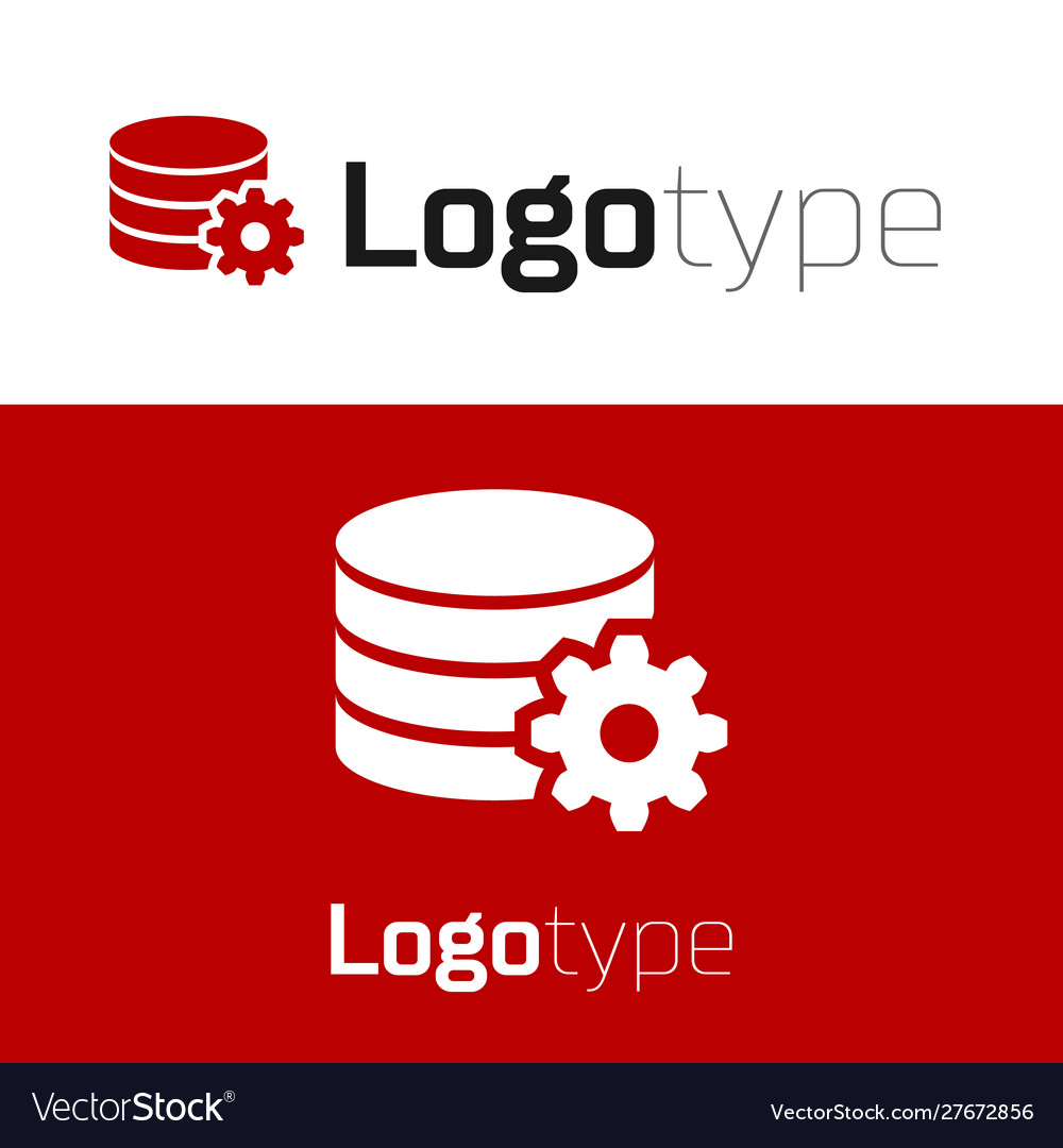 Red Setting Datenbank Server Icon isoliert auf weiß