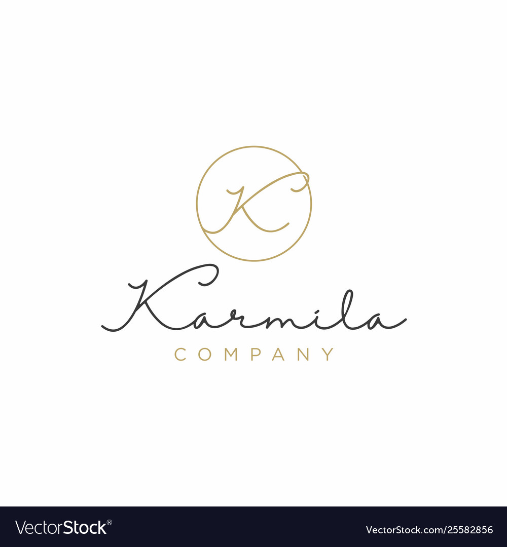 Simple Elegant Luxury Initial Letter K Logo Design