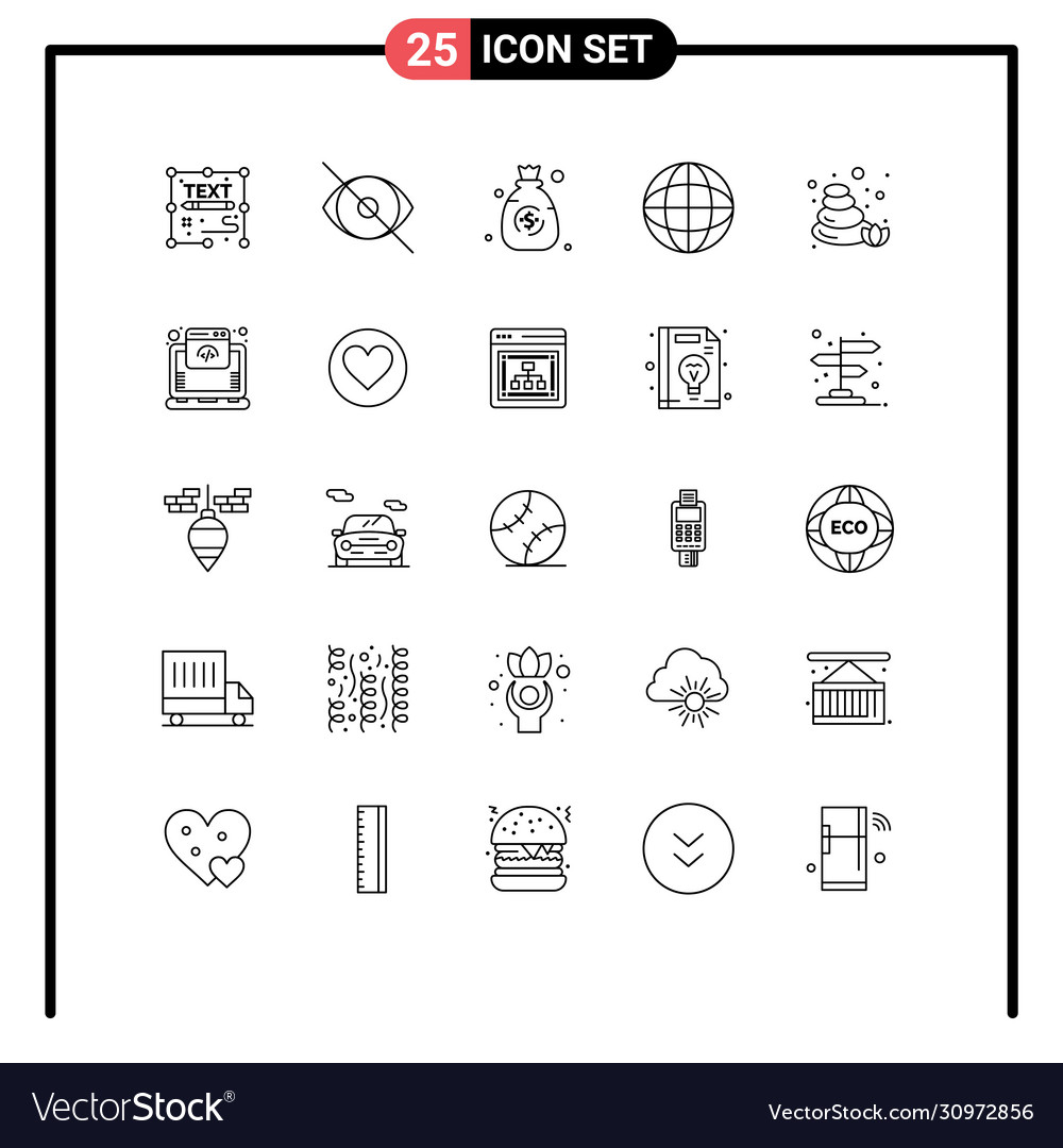 Stock icon pack 25 line signs and symbols