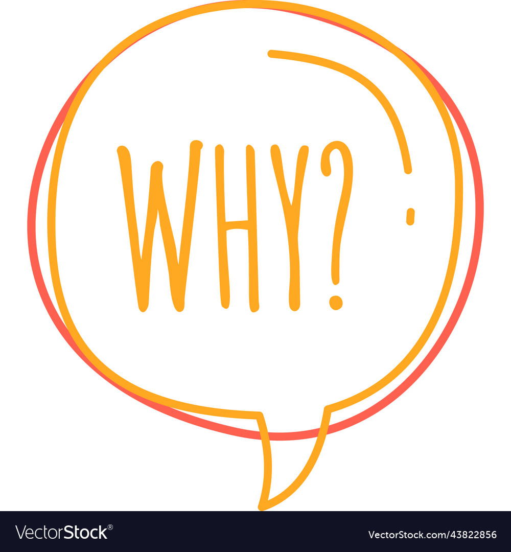 Why Word In Chat Bubble Doodle Royalty Free Vector Image