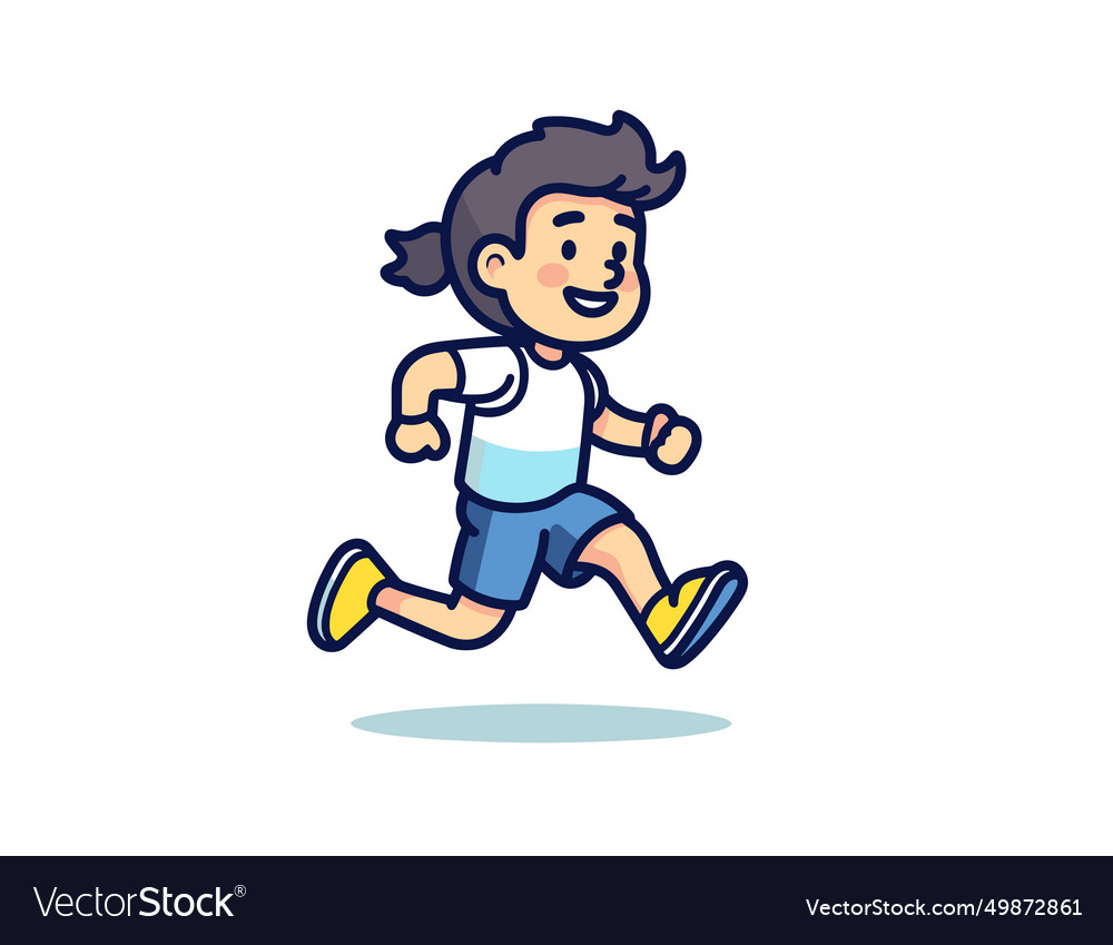 A happy cartoon boy running with joy showcasing Vector Image