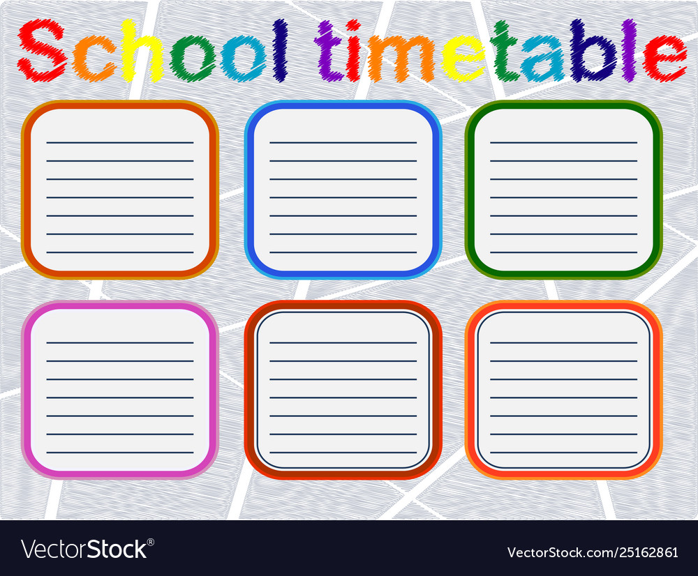 Background frame design school timetable Vector Image