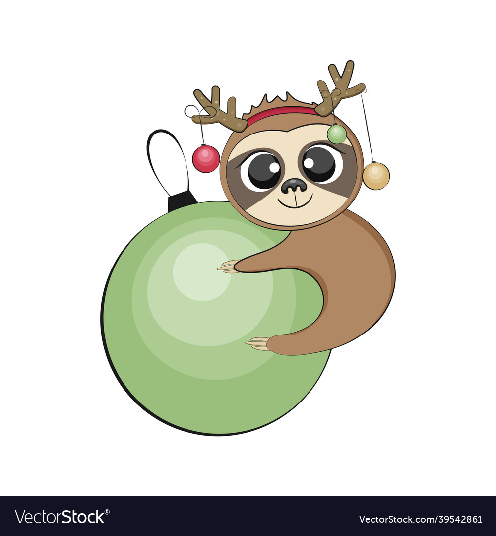 Cute christmas sloth winter holidays