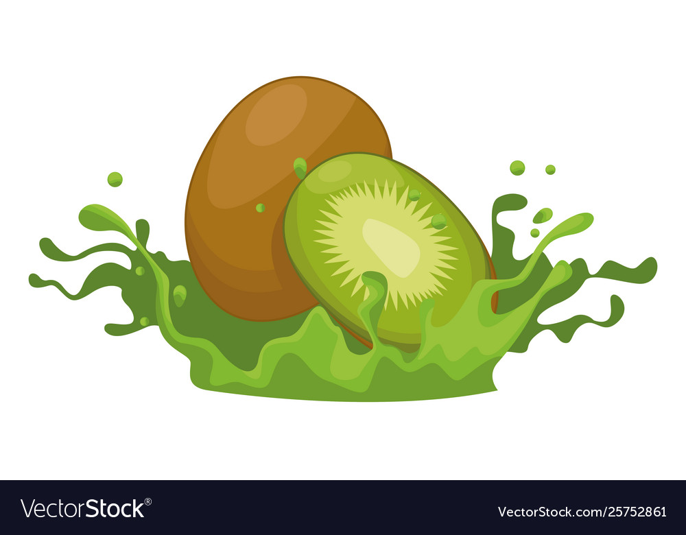 Kiwi with resfreshment drink splash