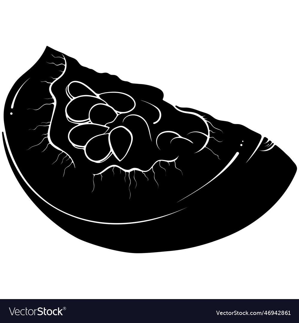 Silhouette of a piece pumpkin Royalty Free Vector Image