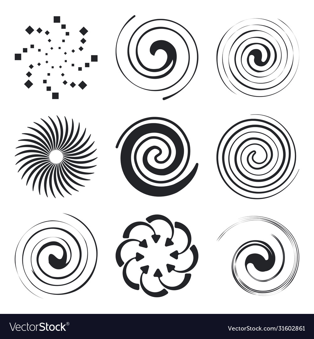 Swirl Icons Set Royalty Free Vector Image - Vectorstock