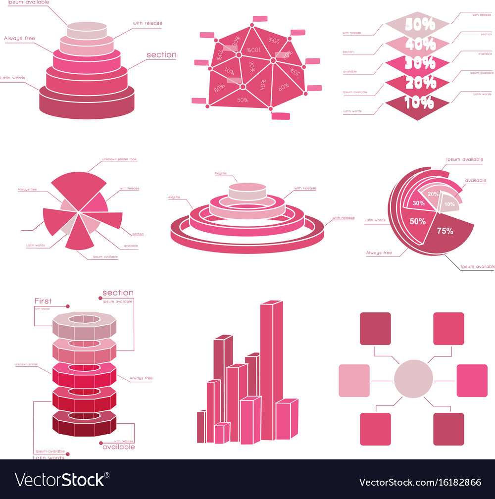 Big set of diaram elements Royalty Free Vector Image