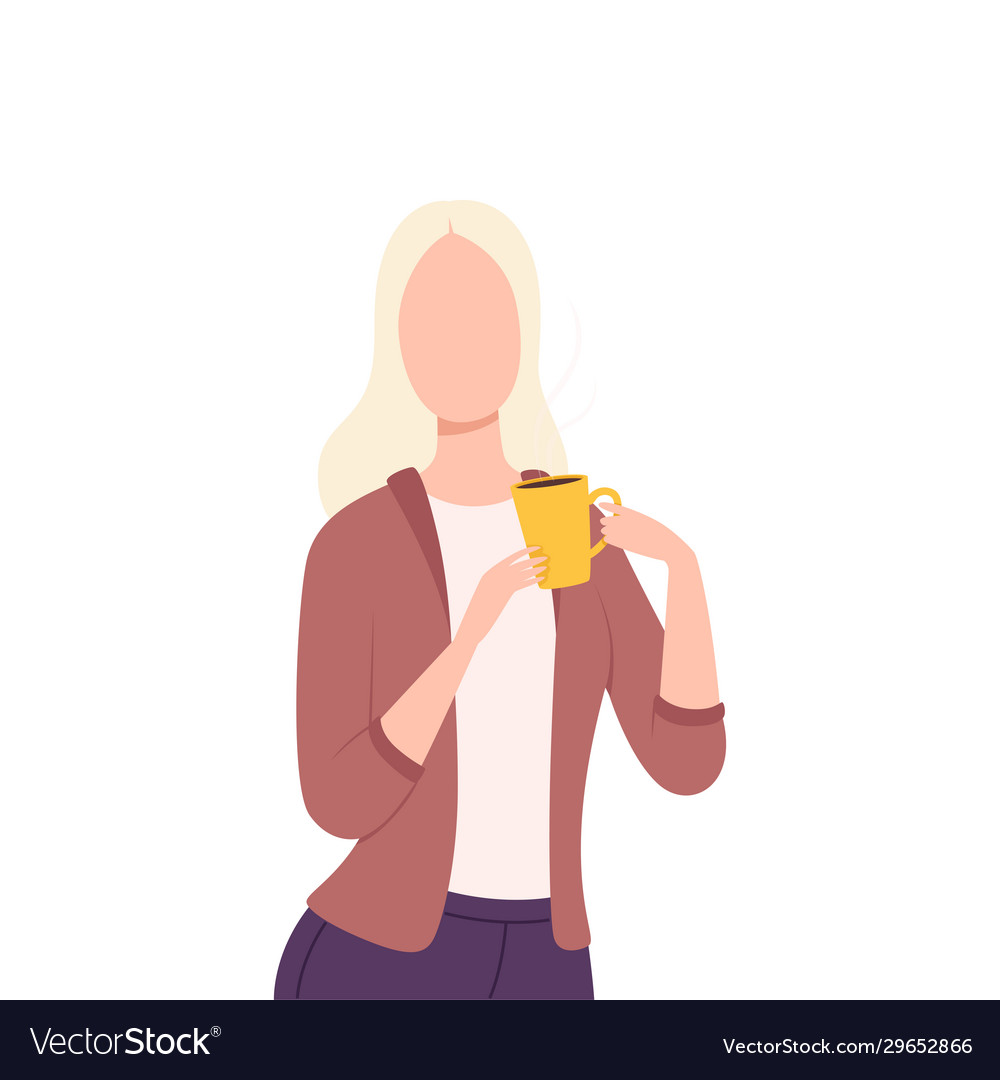 Girl Drinking Coffee Clipart