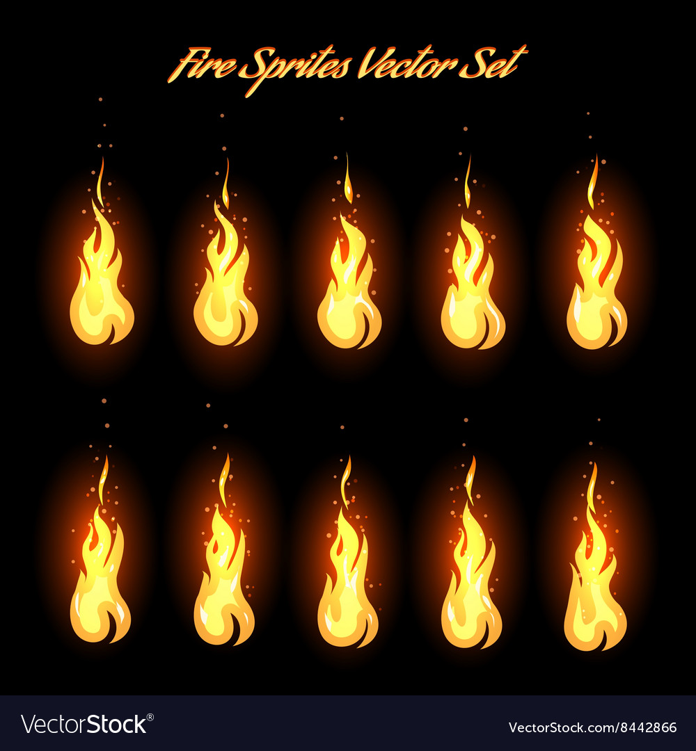 Download Fire animation frames icons Royalty Free Vector Image