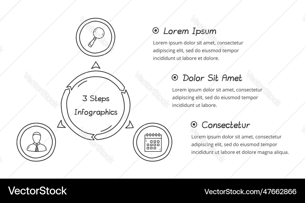 Handdrawn circle diagram Royalty Free Vector Image