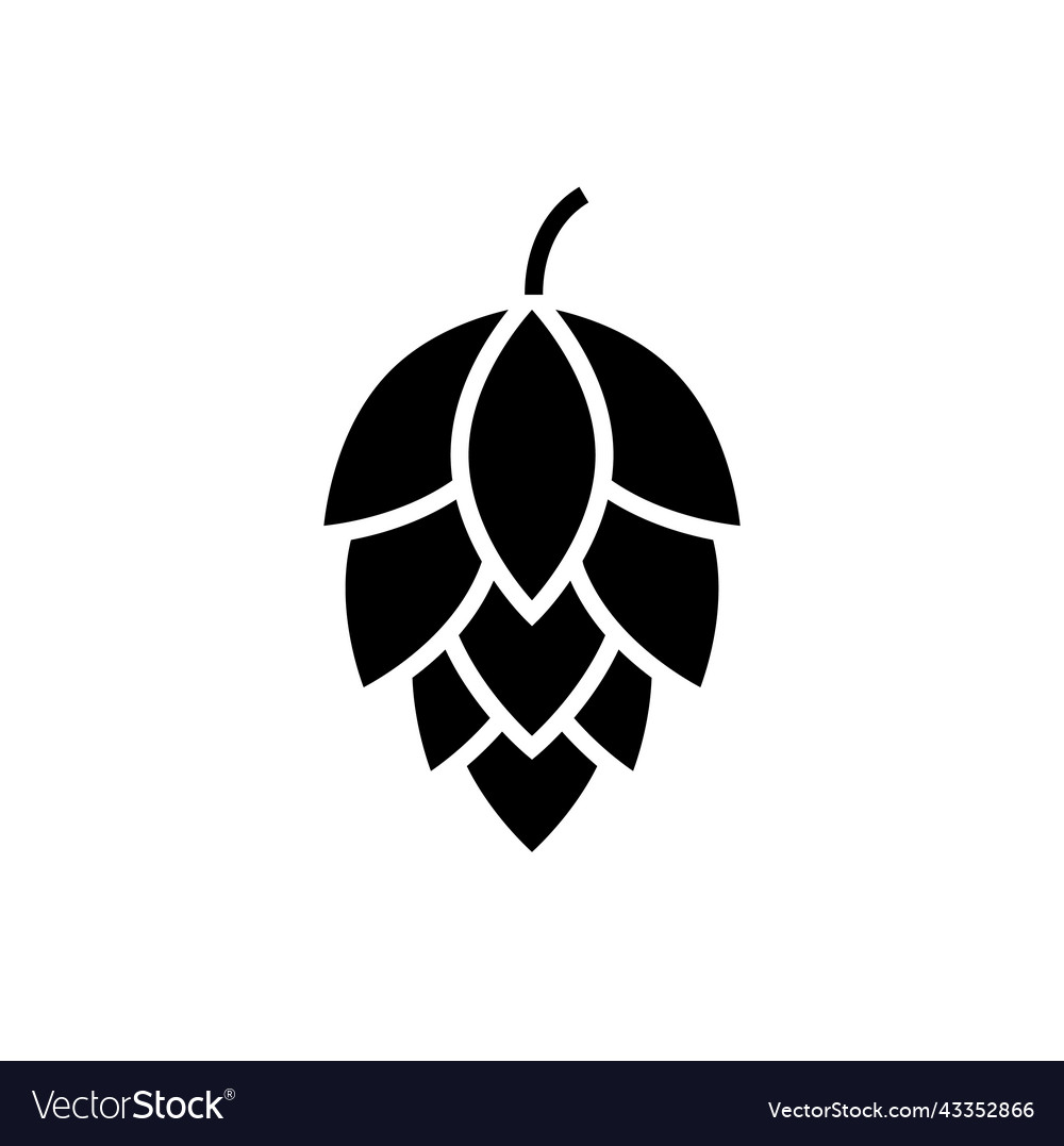 Hop icon beer cone pine leaf vector image Hop icon beer cone pine leaf