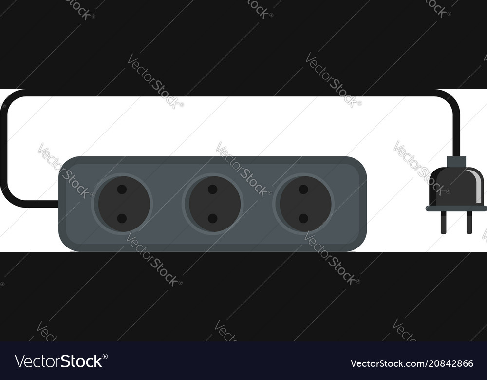Power outlet icon flat style Royalty Free Vector Image