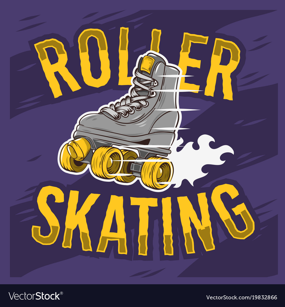 Roller skating design with a classic model roller Vector Image