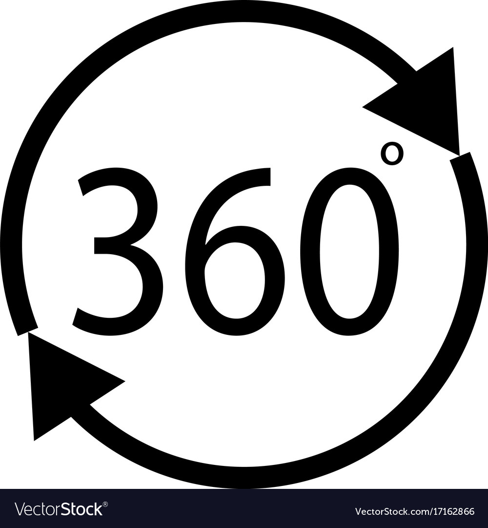 Download Rotate 360 degrees icon on white background Vector Image