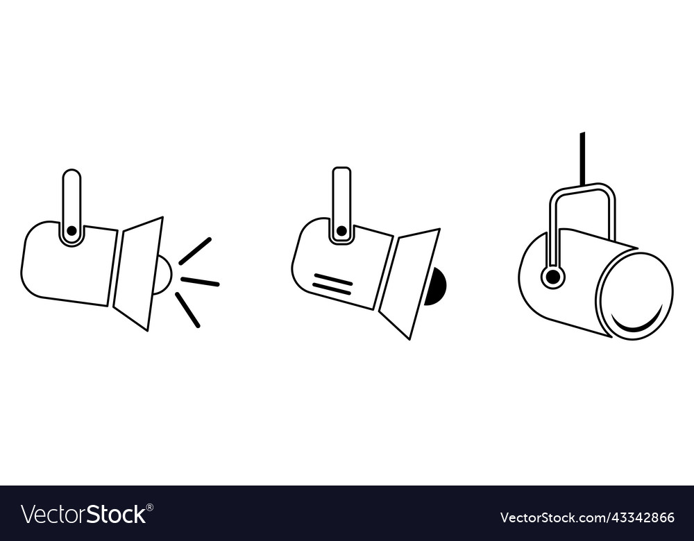 Spotlight torch icons design for web and mobile vector image Spotlight torch icons design for web and mobile