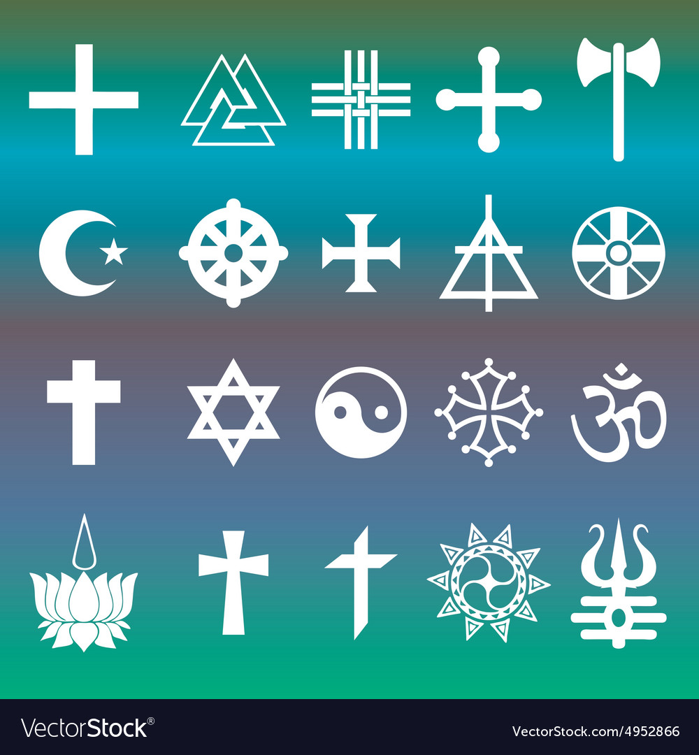 Various religious symbols Royalty Free Vector Image