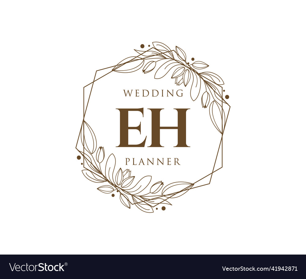 Eh initials letter wedding monogram logos Vector Image