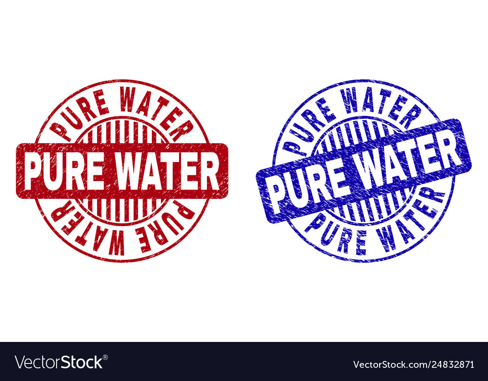 Grunge pure water scratched round stamps