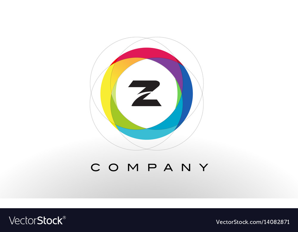 Z Brief Logo mit Regenbogen Kreis Design