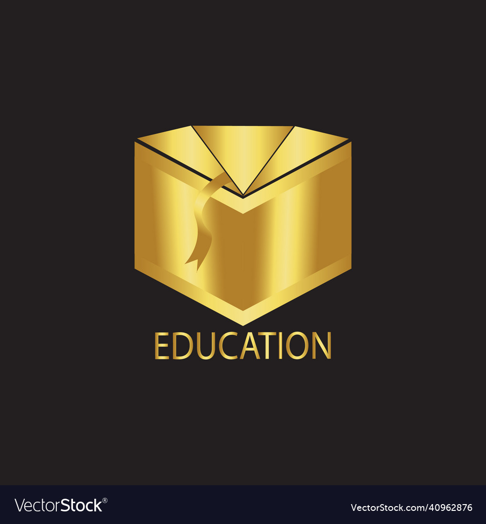 Gold book logo template design Royalty Free Vector Image