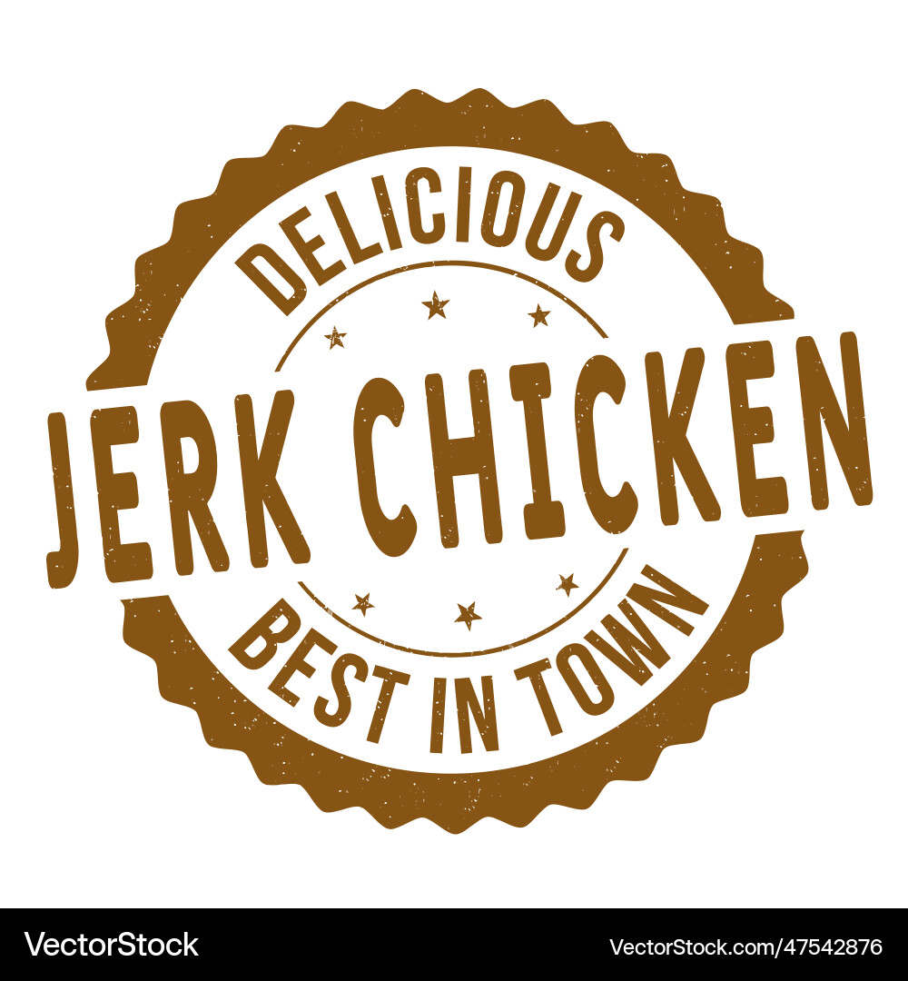 Jerk chicken grunge rubber stamp Royalty Free Vector Image