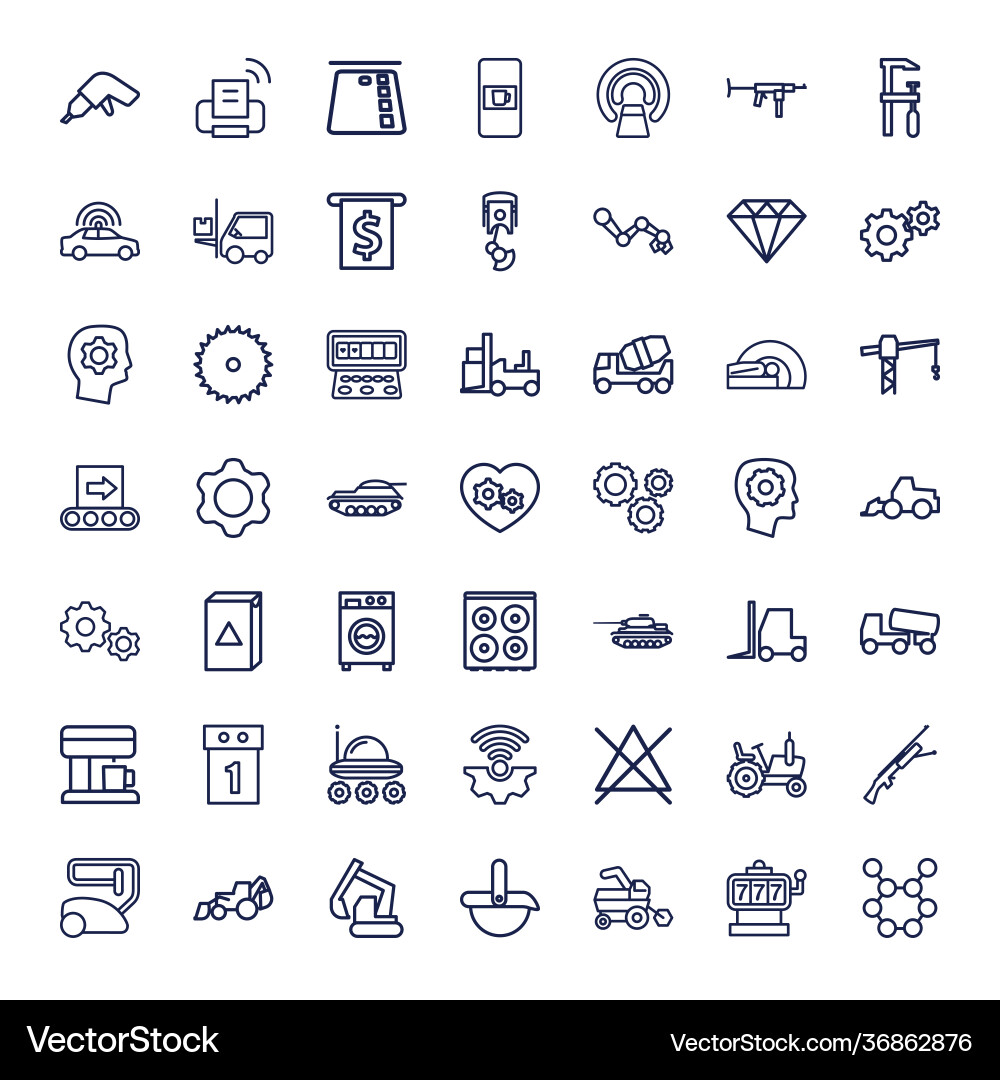 Machine icons Royalty Free Vector Image - VectorStock