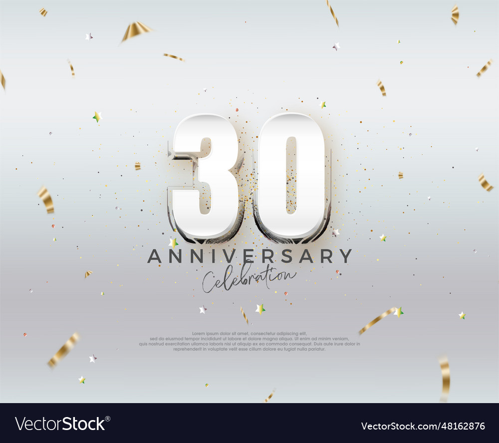 Modern 30th anniversary design premium Royalty Free Vector