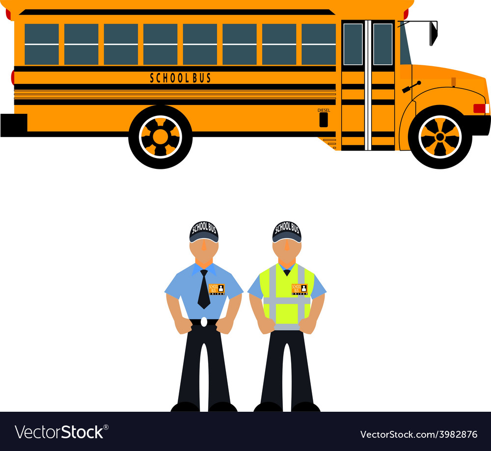 School Bus And School Bus Driver Royalty Free Vector Image